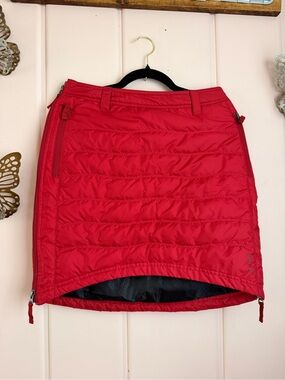 Skhoop Red Quilted Down Insulated Skirt - Women SzS